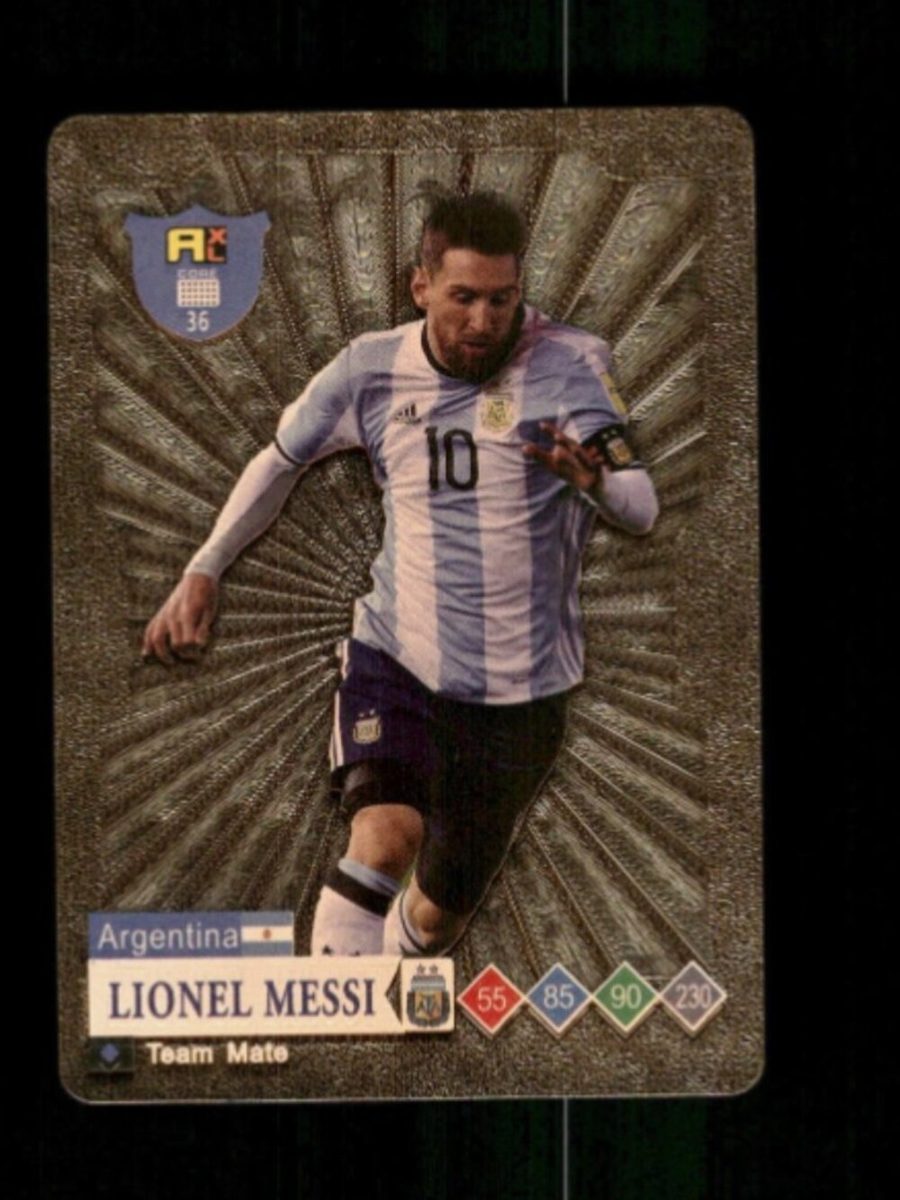 METALLIC GOLD Lionel MESSI Card MESSI Soccer Card ARGENTINA FIFA WORLD CUP
